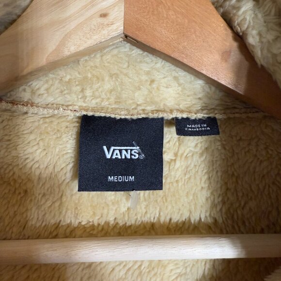 NWT Vans Vista Mock Neck Full Zip Mojave Desert Jacket Women's Medium Tan Teddy - Picture 8 of 15